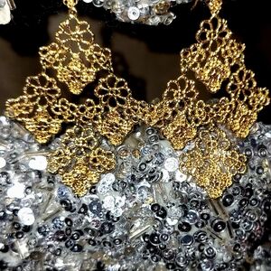Stella & Dot Gold Lace Earrings